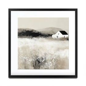 Cottage In Pale Field 2 Square Framed Art Print Cottage In Pale Field 2 Square Framed Art Print wall art product Chromatic Storm Studio