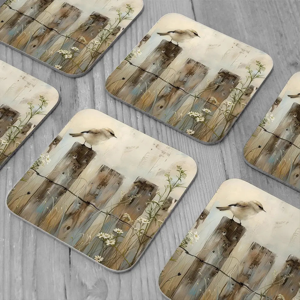 Country Bird Coaster Set Country Bird Coaster Set wall art product Arlington Prints - Independent