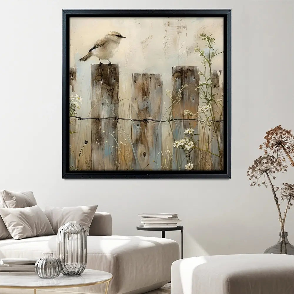 Country Bird Square Canvas Print Country Bird Square Canvas Print wall art product Arlington Prints - Independent