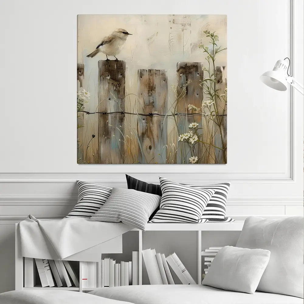 Country Bird Square Canvas Print Country Bird Square Canvas Print wall art product Arlington Prints - Independent