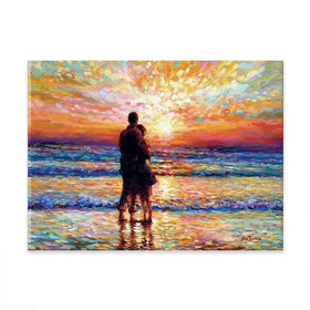 Couple At The Beach Canvas Print Couple At The Beach Canvas Print wall art product Leon Devenice