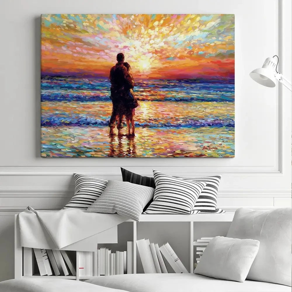Couple At The Beach Canvas Print Couple At The Beach Canvas Print wall art product Leon Devenice