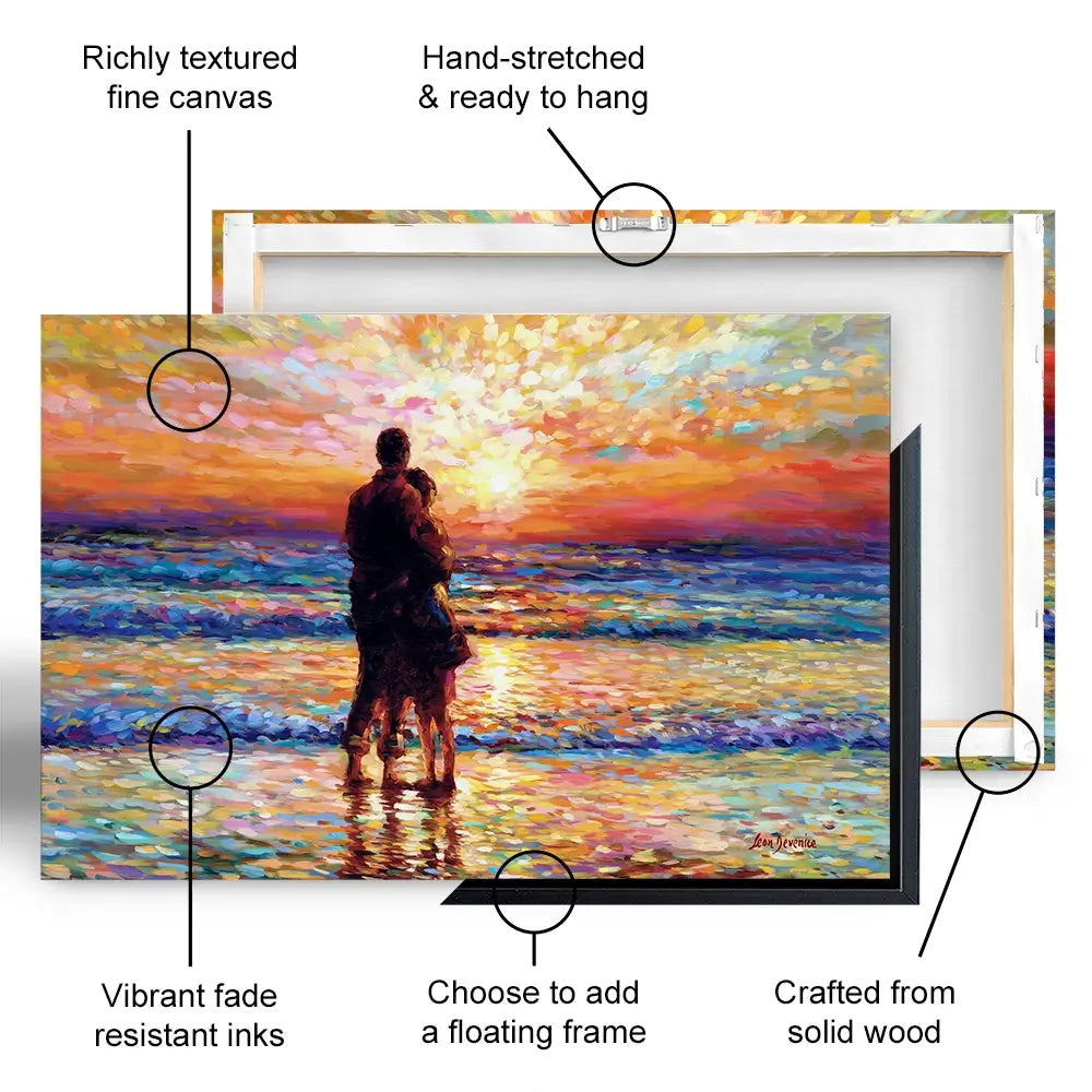 Couple At The Beach Canvas Print Couple At The Beach Canvas Print wall art product Leon Devenice
