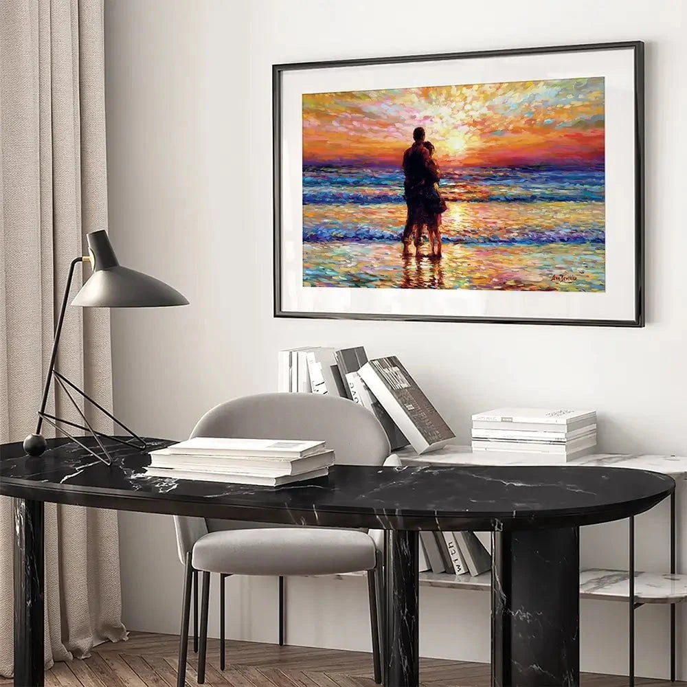 Couple At The Beach Framed Art Print Couple At The Beach Framed Art Print wall art product Leon Devenice