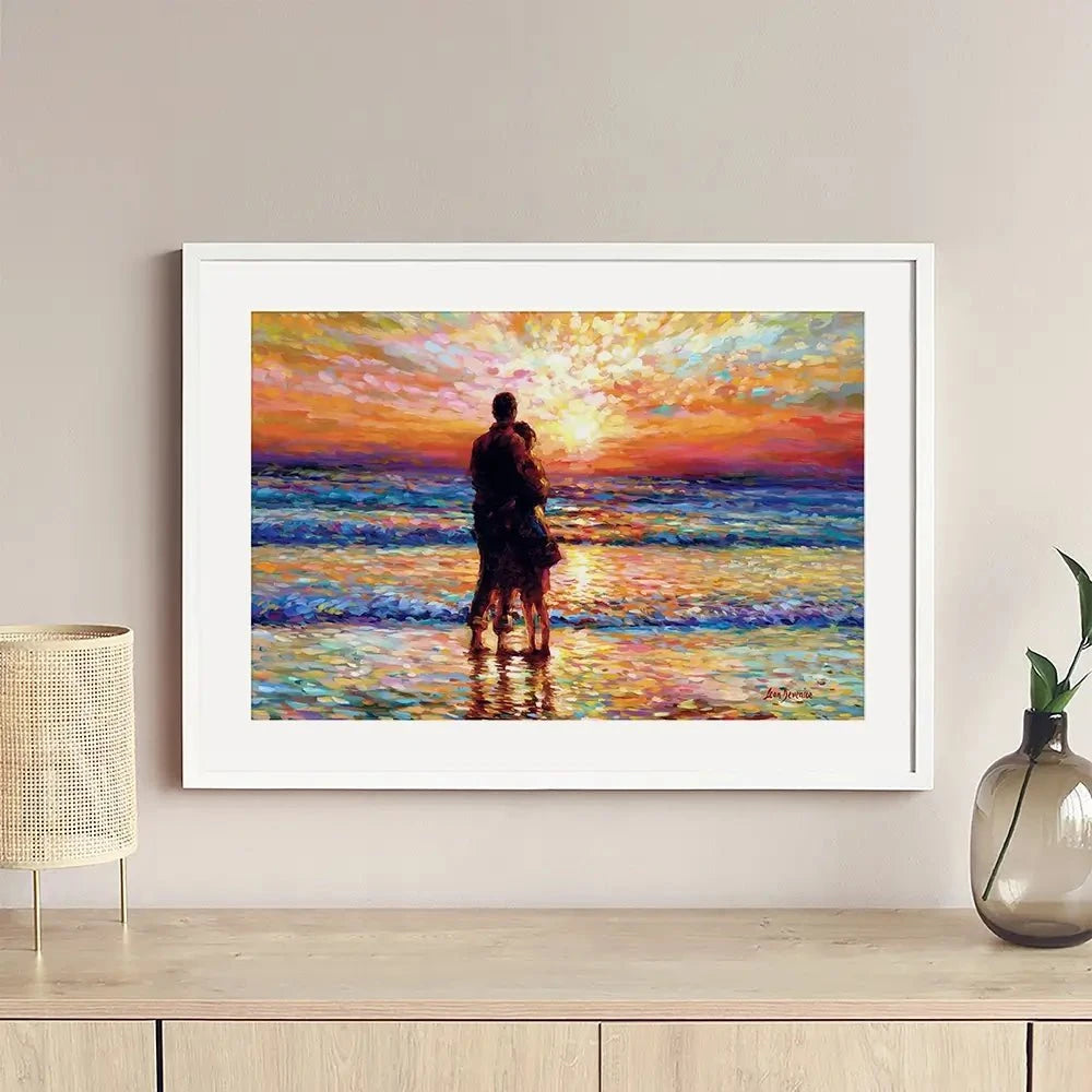 Couple At The Beach Framed Art Print Couple At The Beach Framed Art Print wall art product Leon Devenice