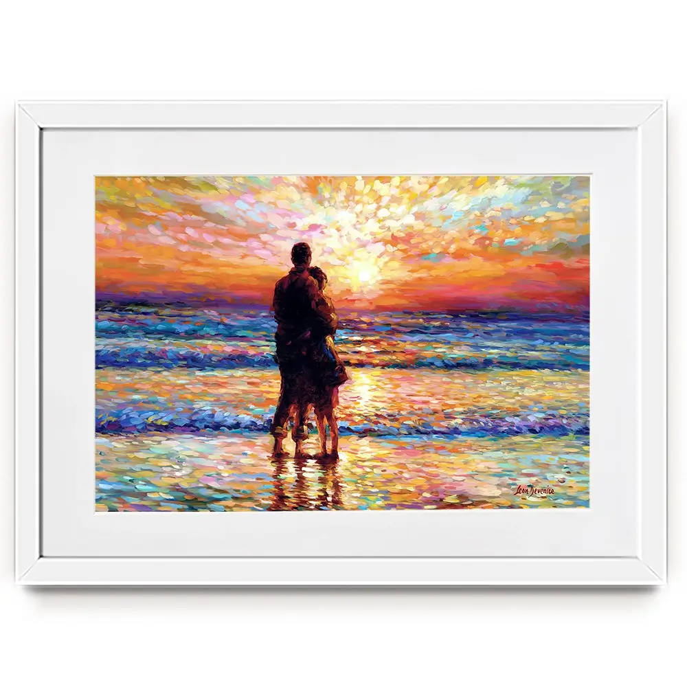 Couple At The Beach Framed Art Print Couple At The Beach Framed Art Print wall art product Leon Devenice