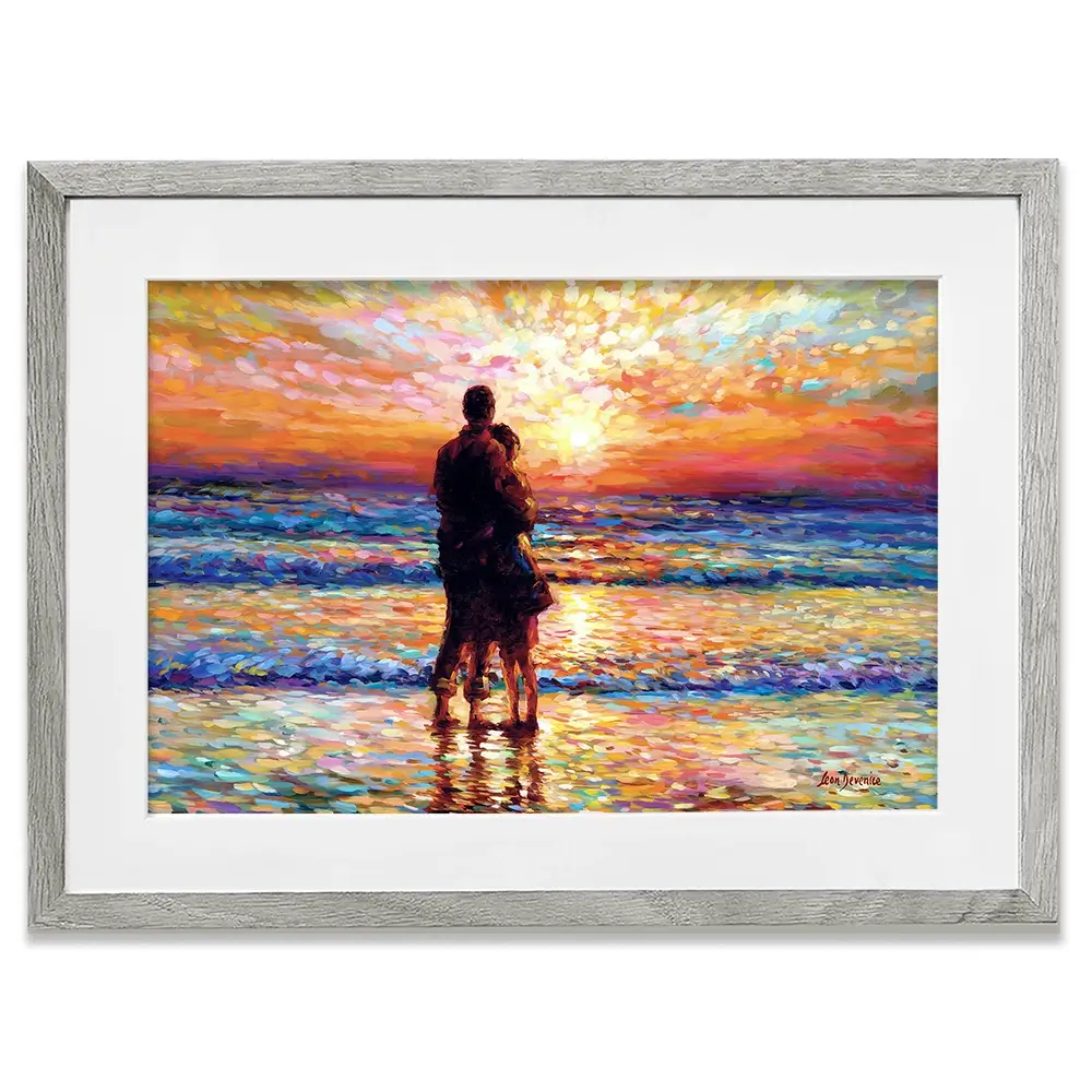 Couple At The Beach Framed Art Print Couple At The Beach Framed Art Print wall art product Leon Devenice
