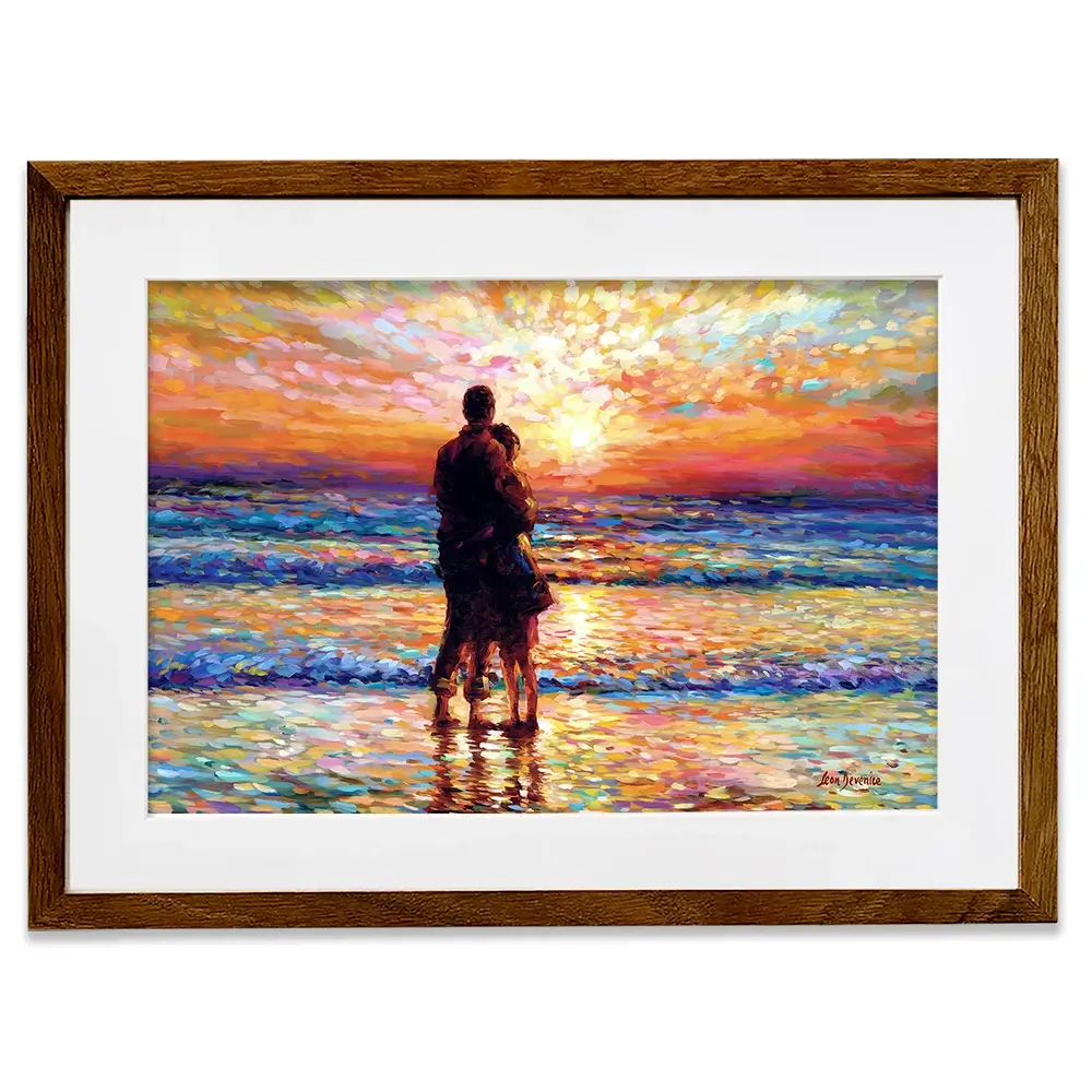 Couple At The Beach Framed Art Print Couple At The Beach Framed Art Print wall art product Leon Devenice