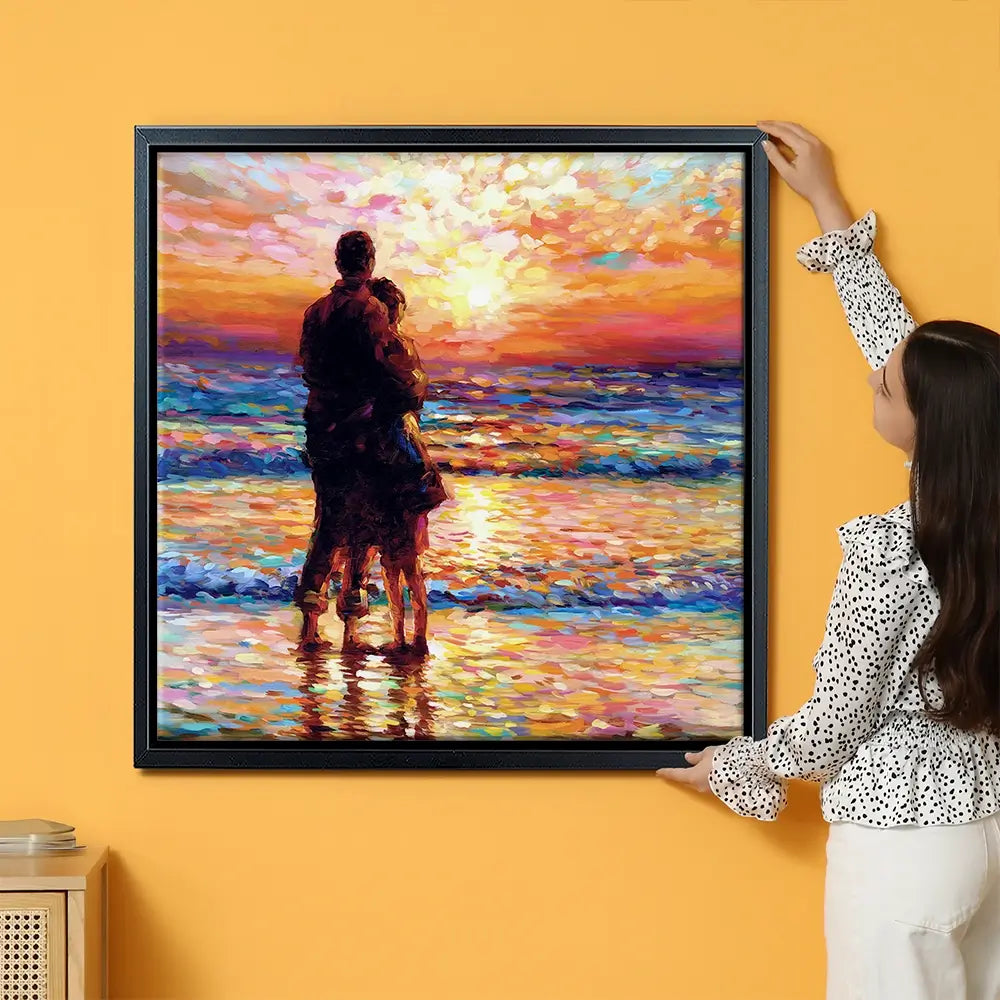 Couple At The Beach Oversized Canvas Print Couple At The Beach Oversized Canvas Print wall art product Art Print Shop