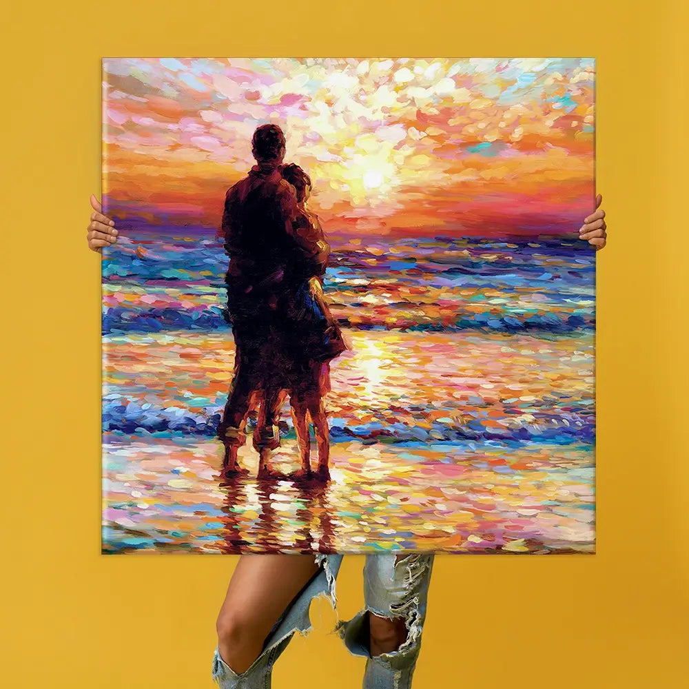 Couple At The Beach Oversized Canvas Print Couple At The Beach Oversized Canvas Print wall art product Art Print Shop