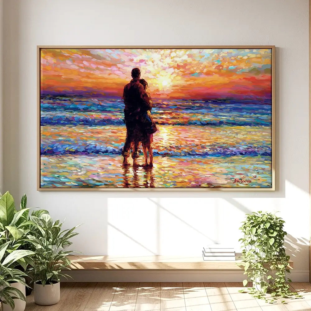 Couple At The Beach Oversized Canvas Print Couple At The Beach Oversized Canvas Print wall art product Art Print Shop