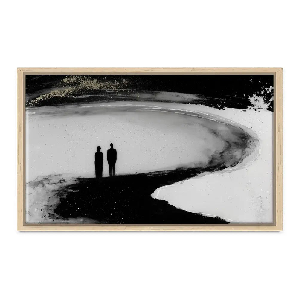 Couple Silhouette On The Beach Canvas Print Couple Silhouette On The Beach Canvas Print wall art product Chromatic Storm Studio