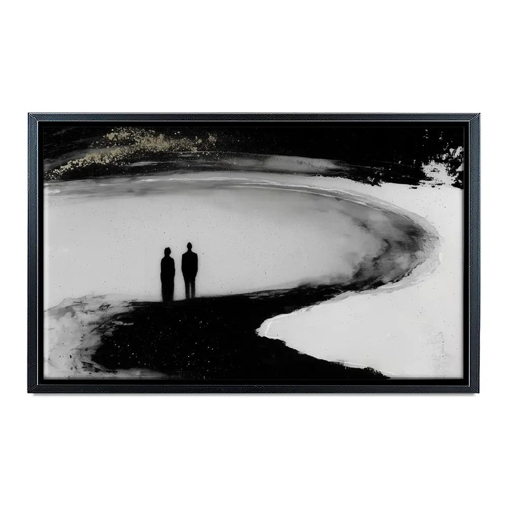 Couple Silhouette On The Beach Canvas Print Couple Silhouette On The Beach Canvas Print wall art product Chromatic Storm Studio