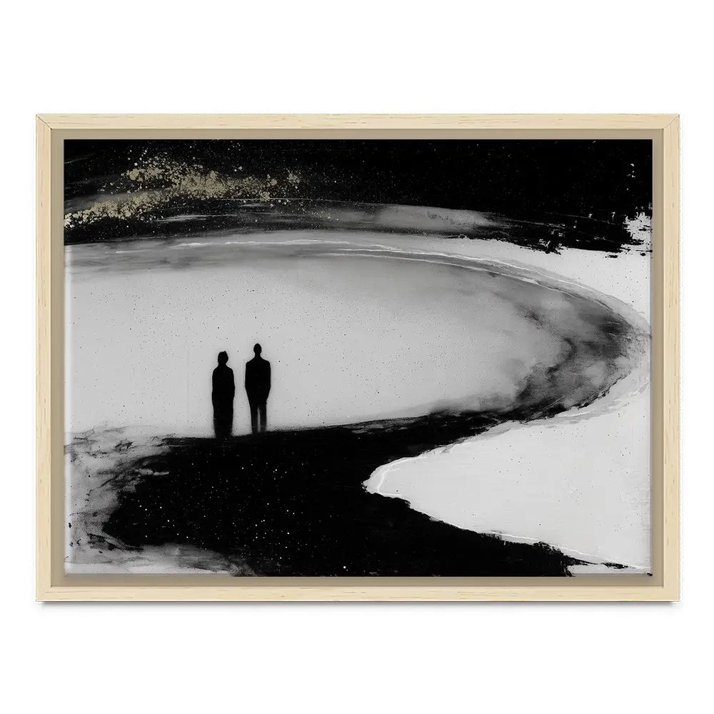Couple Silhouette On The Beach Canvas Print Couple Silhouette On The Beach Canvas Print wall art product Chromatic Storm Studio