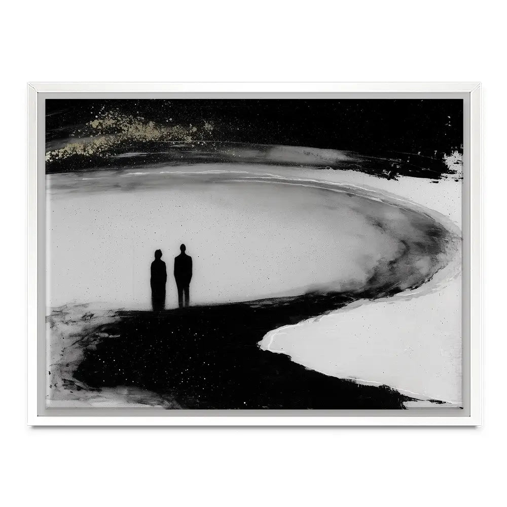 Couple Silhouette On The Beach Canvas Print Couple Silhouette On The Beach Canvas Print wall art product Chromatic Storm Studio