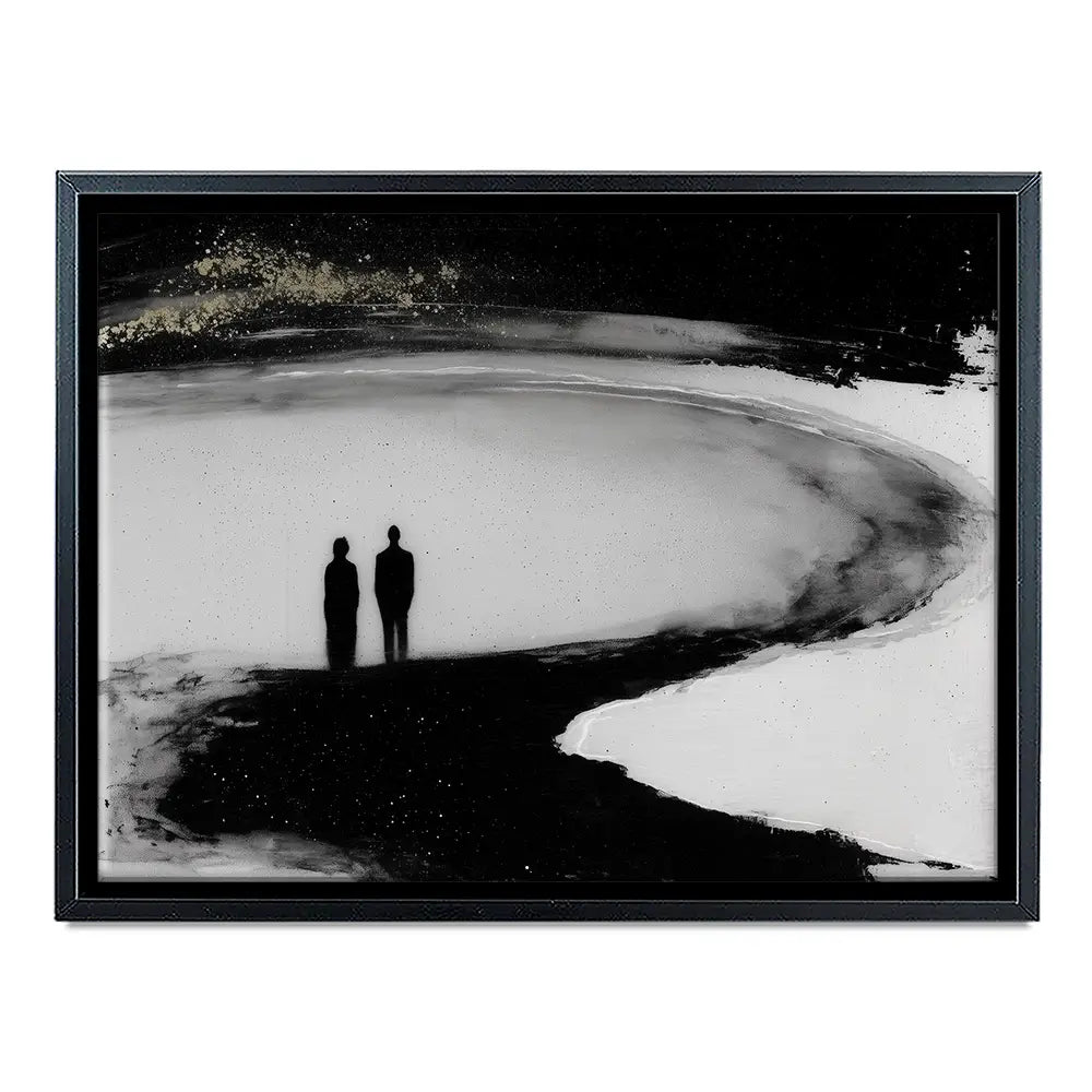 Couple Silhouette On The Beach Canvas Print Couple Silhouette On The Beach Canvas Print wall art product Chromatic Storm Studio