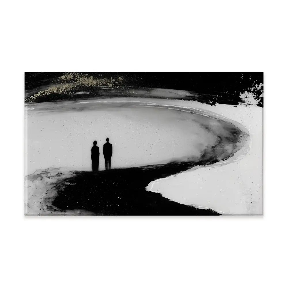 Couple Silhouette On The Beach Canvas Print Couple Silhouette On The Beach Canvas Print wall art product Chromatic Storm Studio