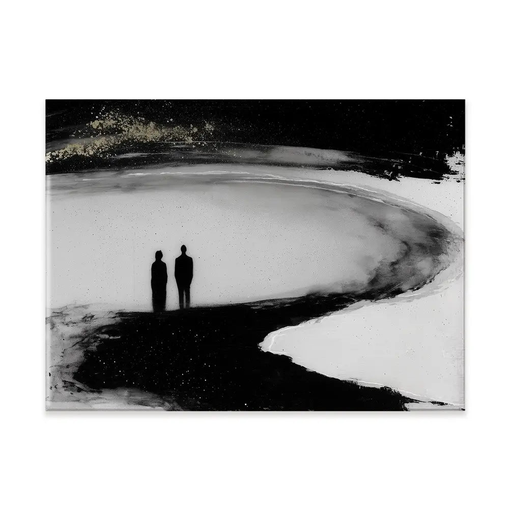 Couple Silhouette On The Beach Canvas Print Couple Silhouette On The Beach Canvas Print wall art product Chromatic Storm Studio