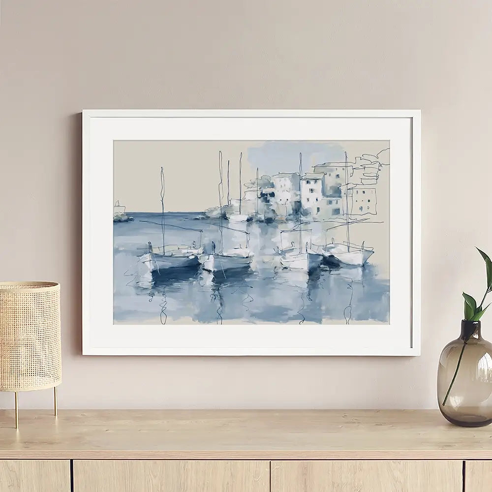 Cove Harbour Village Framed Art Print Cove Harbour Village Framed Art Print wall art product Chromatic Storm Studio