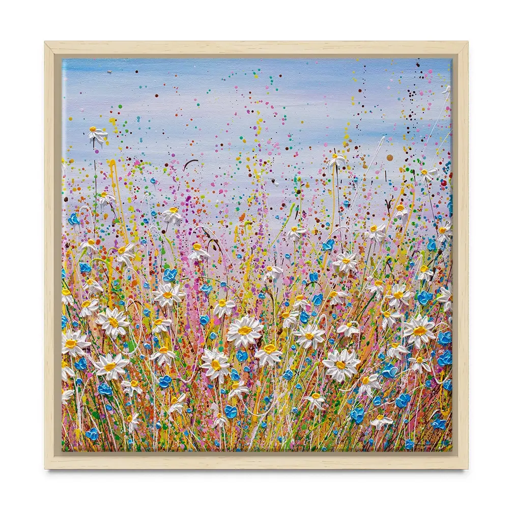 Cover Me In Daisies Square Canvas Print Cover Me In Daisies Square Canvas Print wall art product Olga Tkachyk