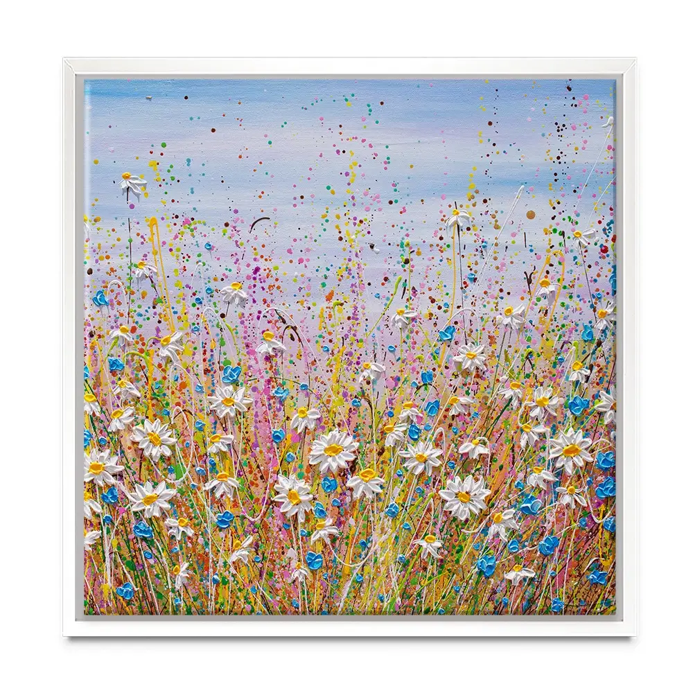 Cover Me In Daisies Square Canvas Print Cover Me In Daisies Square Canvas Print wall art product Olga Tkachyk
