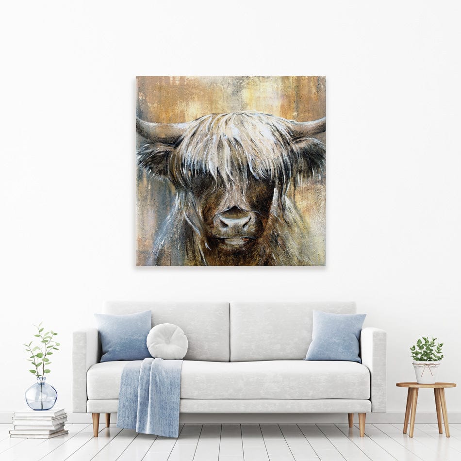 Cow Central Square Canvas Print wall art product Studio Paint-Ing