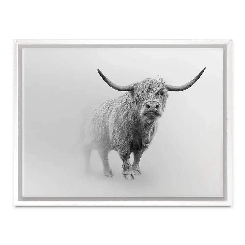 Cow In The Fog Canvas Print Cow In The Fog Canvas Print wall art product Effect of Darkness / Shutterstock