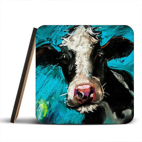 Cow On Blue Coaster Set Cow On Blue Coaster Set wall art product Ivailo Nikolov / Shutterstock