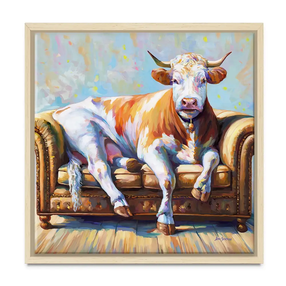 Cow's Day Off Canvas Print Cow's Day Off Canvas Print wall art product Leon Devenice