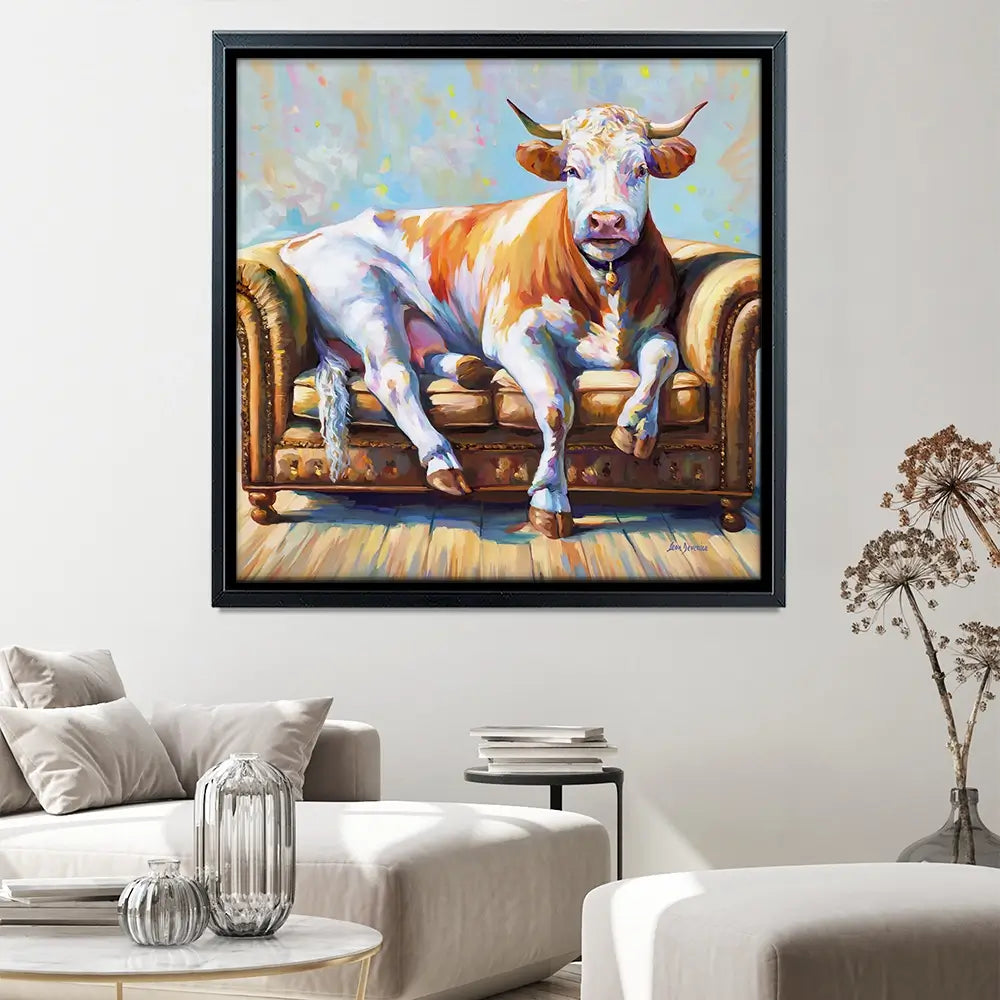Cow's Day Off Canvas Print Cow's Day Off Canvas Print wall art product Leon Devenice