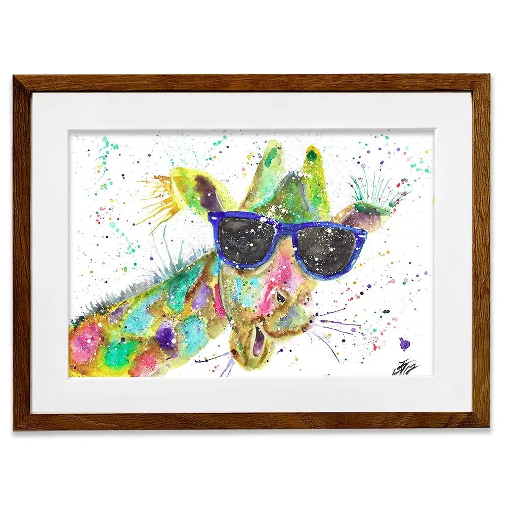 Crazy Giraffe Framed Art Print Crazy Giraffe Framed Art Print wall art product Jamie Taylor