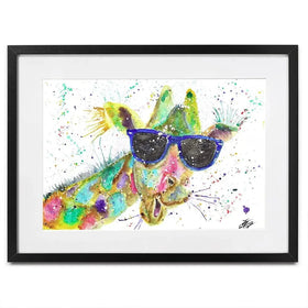 Crazy Giraffe Framed Art Print Crazy Giraffe Framed Art Print wall art product Jamie Taylor