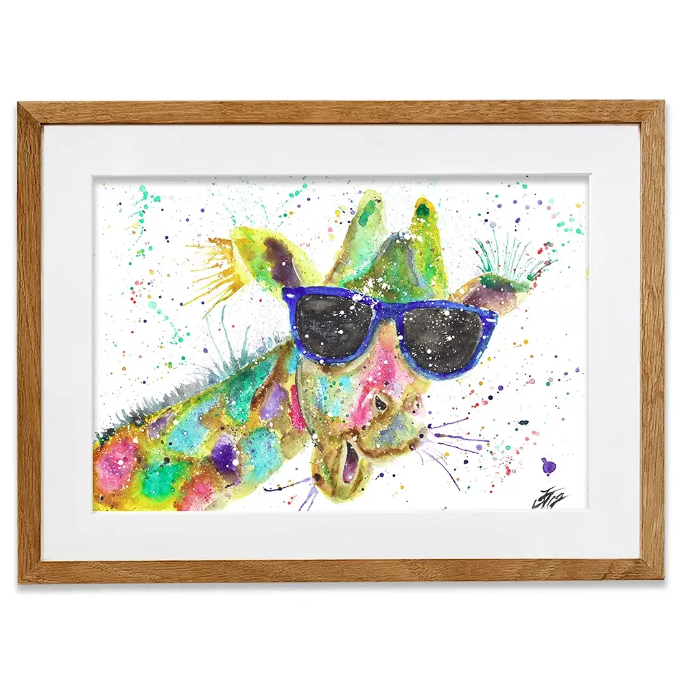 Crazy Giraffe Framed Art Print Crazy Giraffe Framed Art Print wall art product Jamie Taylor