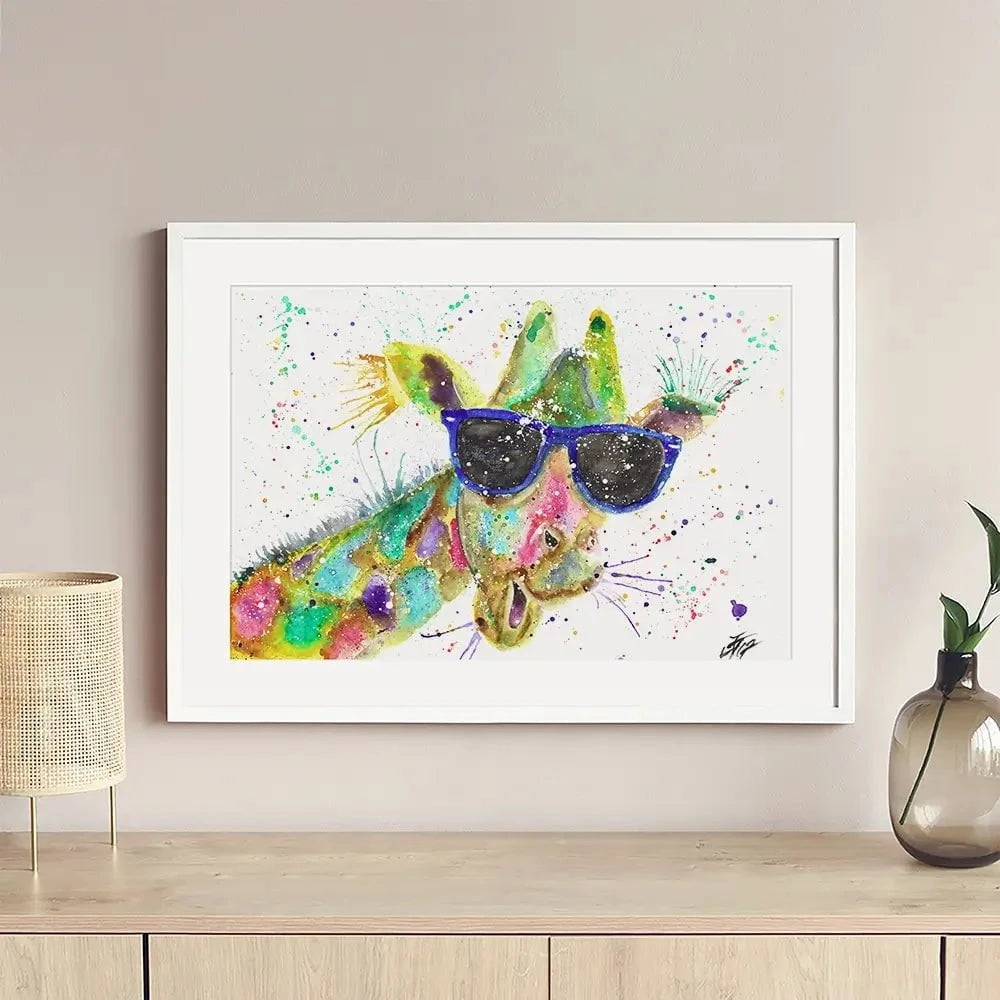 Crazy Giraffe Framed Art Print Crazy Giraffe Framed Art Print wall art product Jamie Taylor