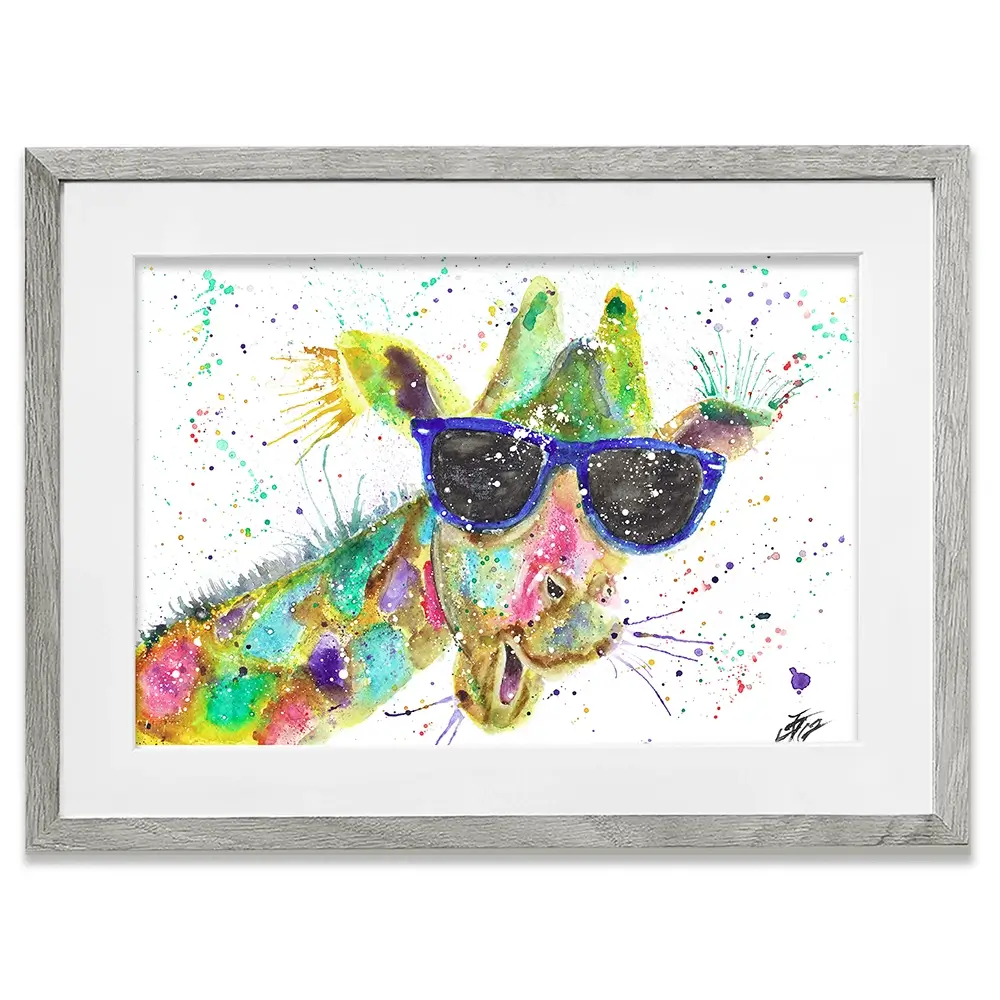 Crazy Giraffe Framed Art Print Crazy Giraffe Framed Art Print wall art product Jamie Taylor