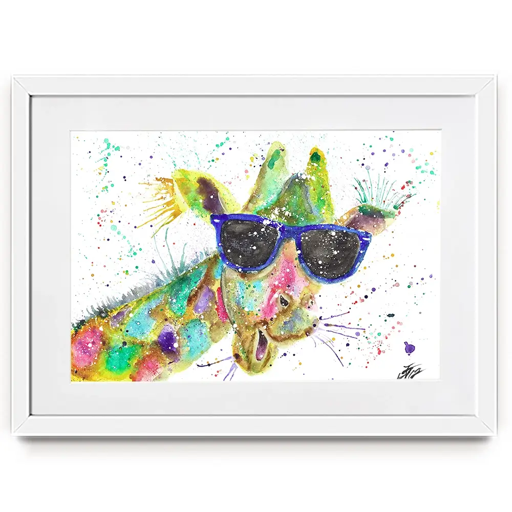 Crazy Giraffe Framed Art Print Crazy Giraffe Framed Art Print wall art product Jamie Taylor