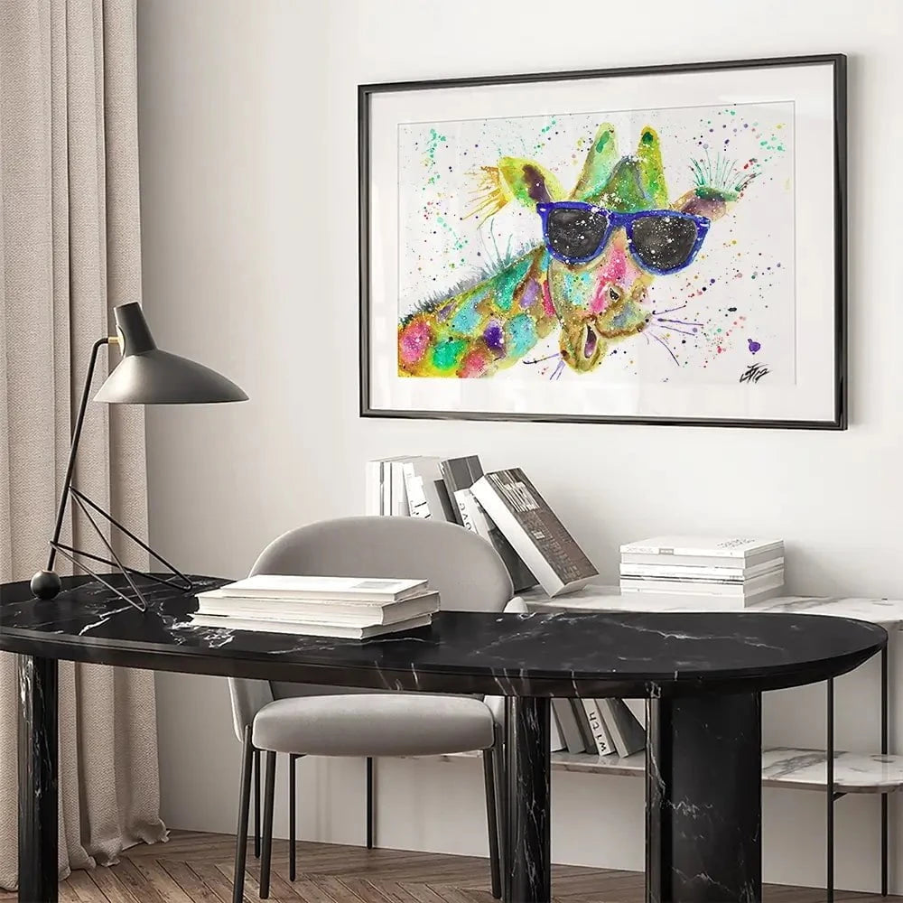 Crazy Giraffe Framed Art Print Crazy Giraffe Framed Art Print wall art product Jamie Taylor