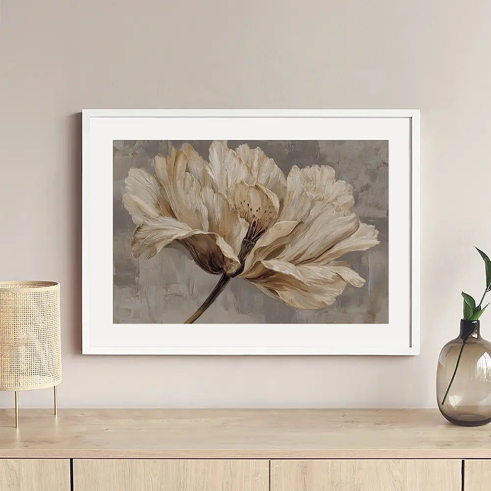 Cream Peony Framed Art Print Cream Peony Framed Art Print wall art product Svetlana Aleynikova