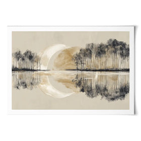 Crescent Moon Mirror Art Print Crescent Moon Mirror Art Print wall art product Chromatic Storm Studio