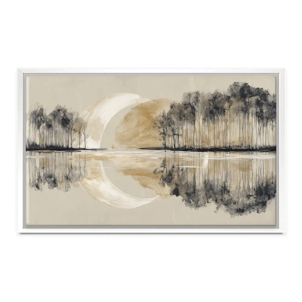 Crescent Moon Mirror Canvas Print Crescent Moon Mirror Canvas Print wall art product Chromatic Storm Studio