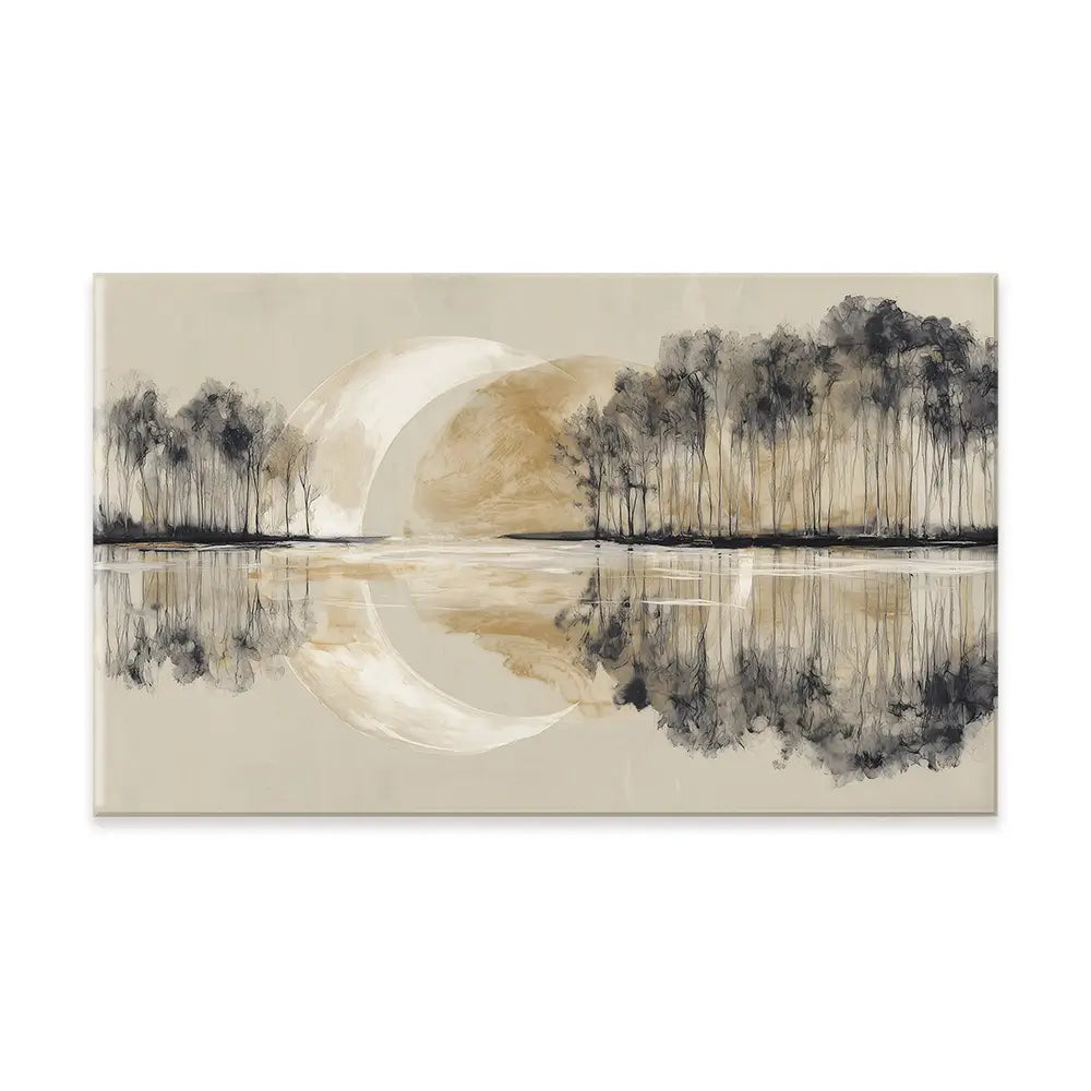 Crescent Moon Mirror Canvas Print Crescent Moon Mirror Canvas Print wall art product Chromatic Storm Studio