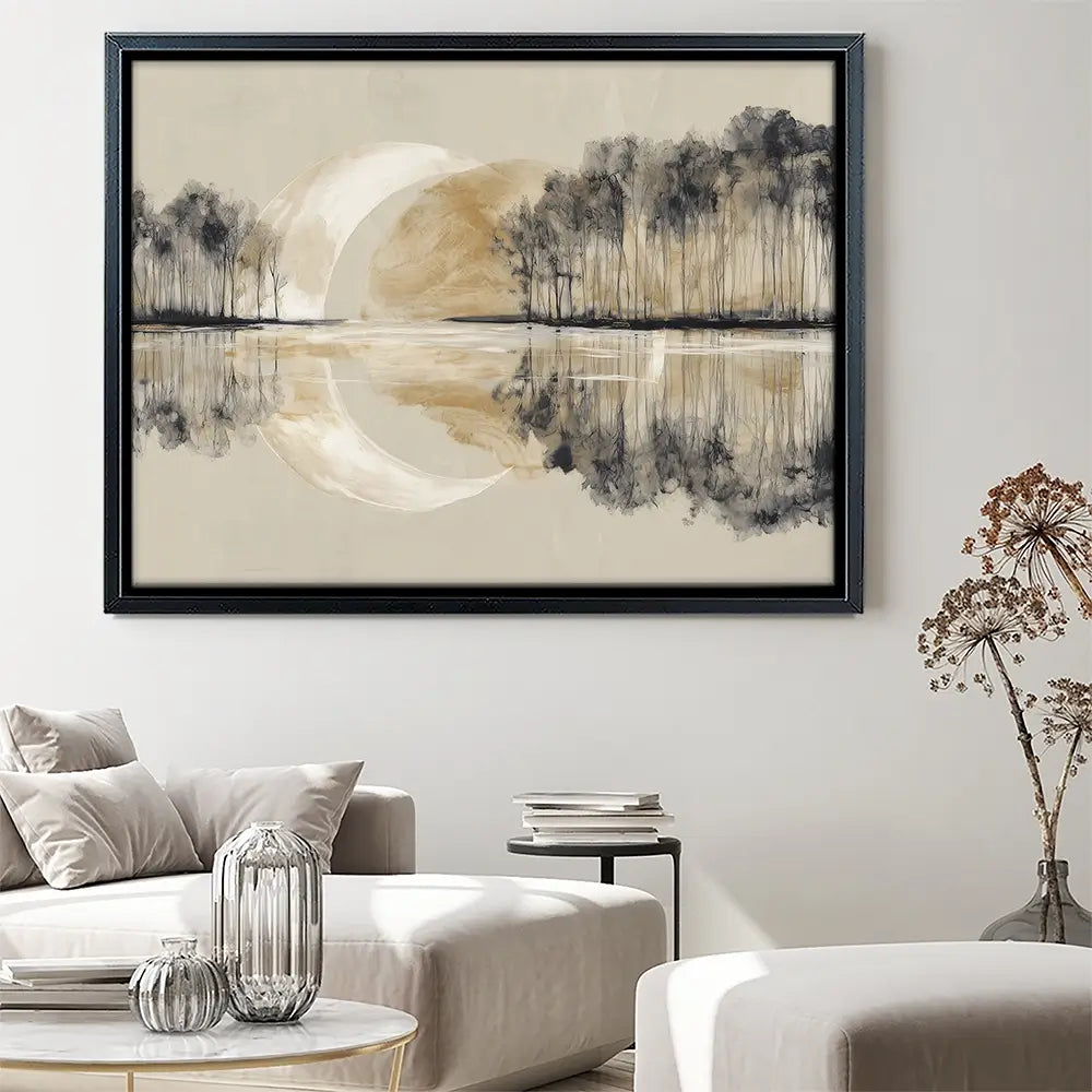 Crescent Moon Mirror Canvas Print Crescent Moon Mirror Canvas Print wall art product Chromatic Storm Studio