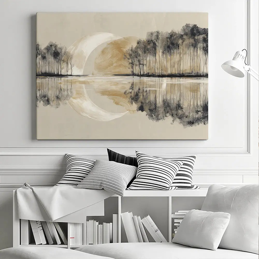 Crescent Moon Mirror Canvas Print Crescent Moon Mirror Canvas Print wall art product Chromatic Storm Studio