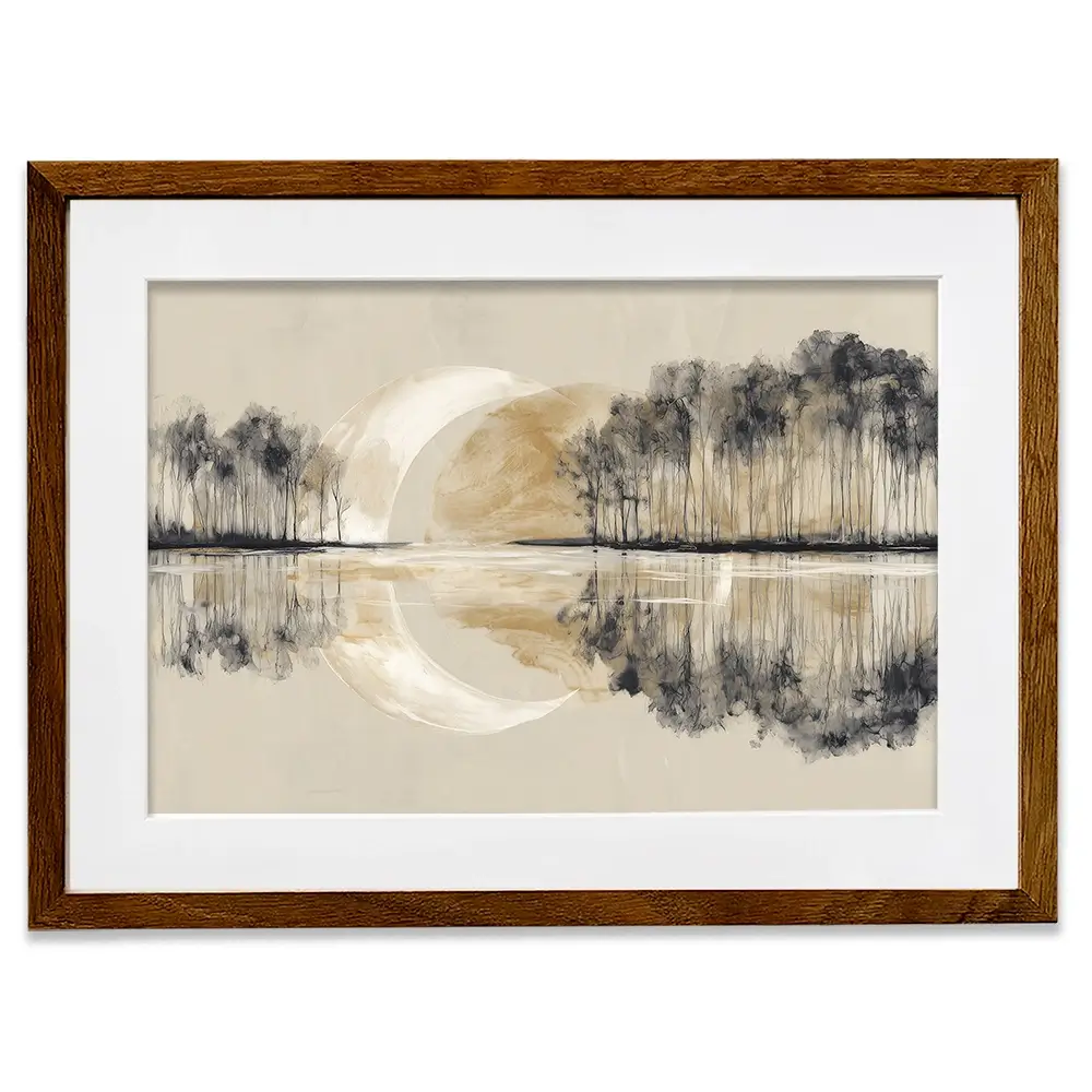 Crescent Moon Mirror Framed Art Print Crescent Moon Mirror Framed Art Print wall art product Chromatic Storm Studio