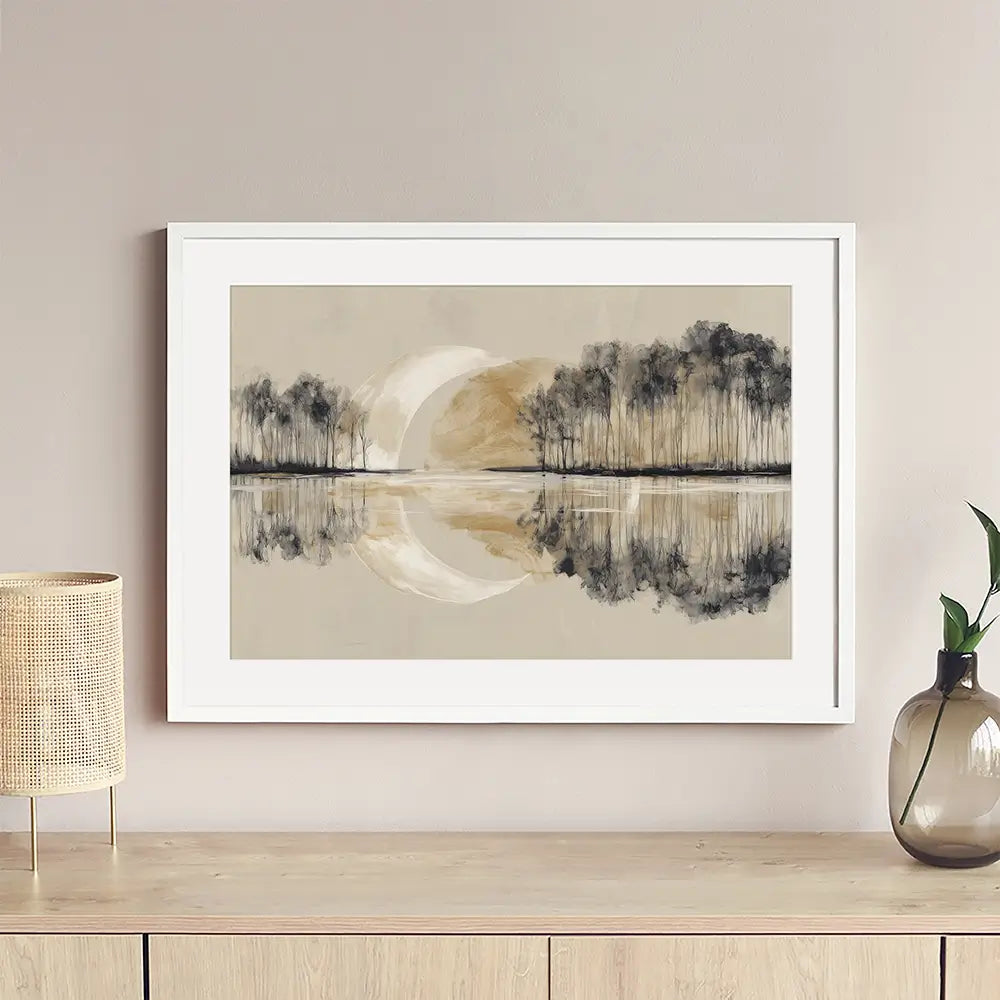 Crescent Moon Mirror Framed Art Print Crescent Moon Mirror Framed Art Print wall art product Chromatic Storm Studio