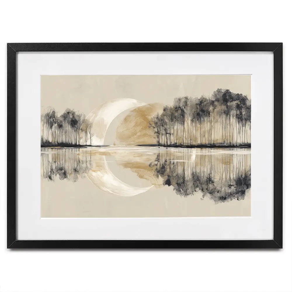 Crescent Moon Mirror Framed Art Print Crescent Moon Mirror Framed Art Print wall art product Chromatic Storm Studio
