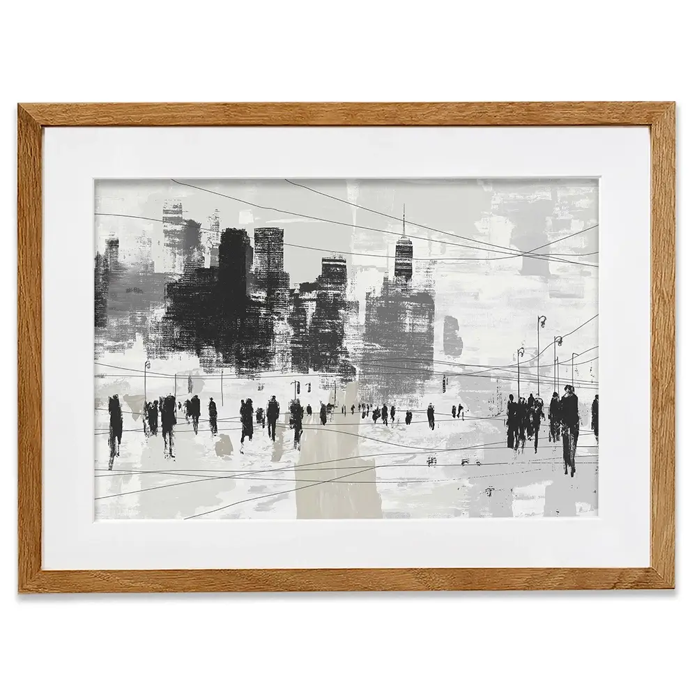 Crosswalk Silence Framed Art Print Crosswalk Silence Framed Art Print wall art product Chromatic Storm Studio