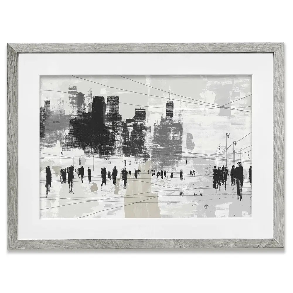 Crosswalk Silence Framed Art Print Crosswalk Silence Framed Art Print wall art product Chromatic Storm Studio