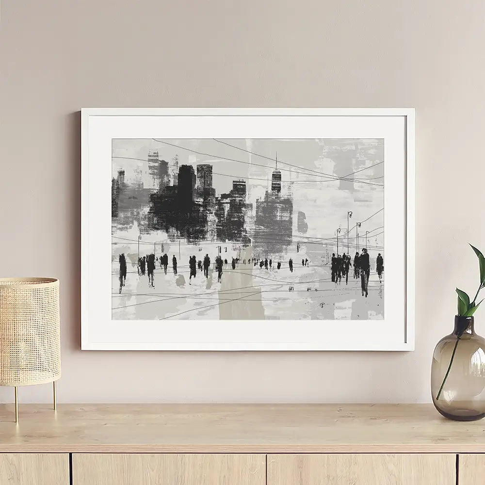 Crosswalk Silence Framed Art Print Crosswalk Silence Framed Art Print wall art product Chromatic Storm Studio