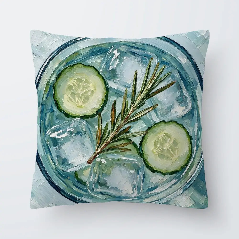 Cucumber And Rosemary Gin And Tonic Cocktail Cushion Cucumber And Rosemary Gin And Tonic Cocktail Cushion wall art product David Alexander Elder